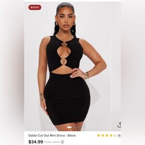 Fashion Nova Black Keyhole Mini Dress